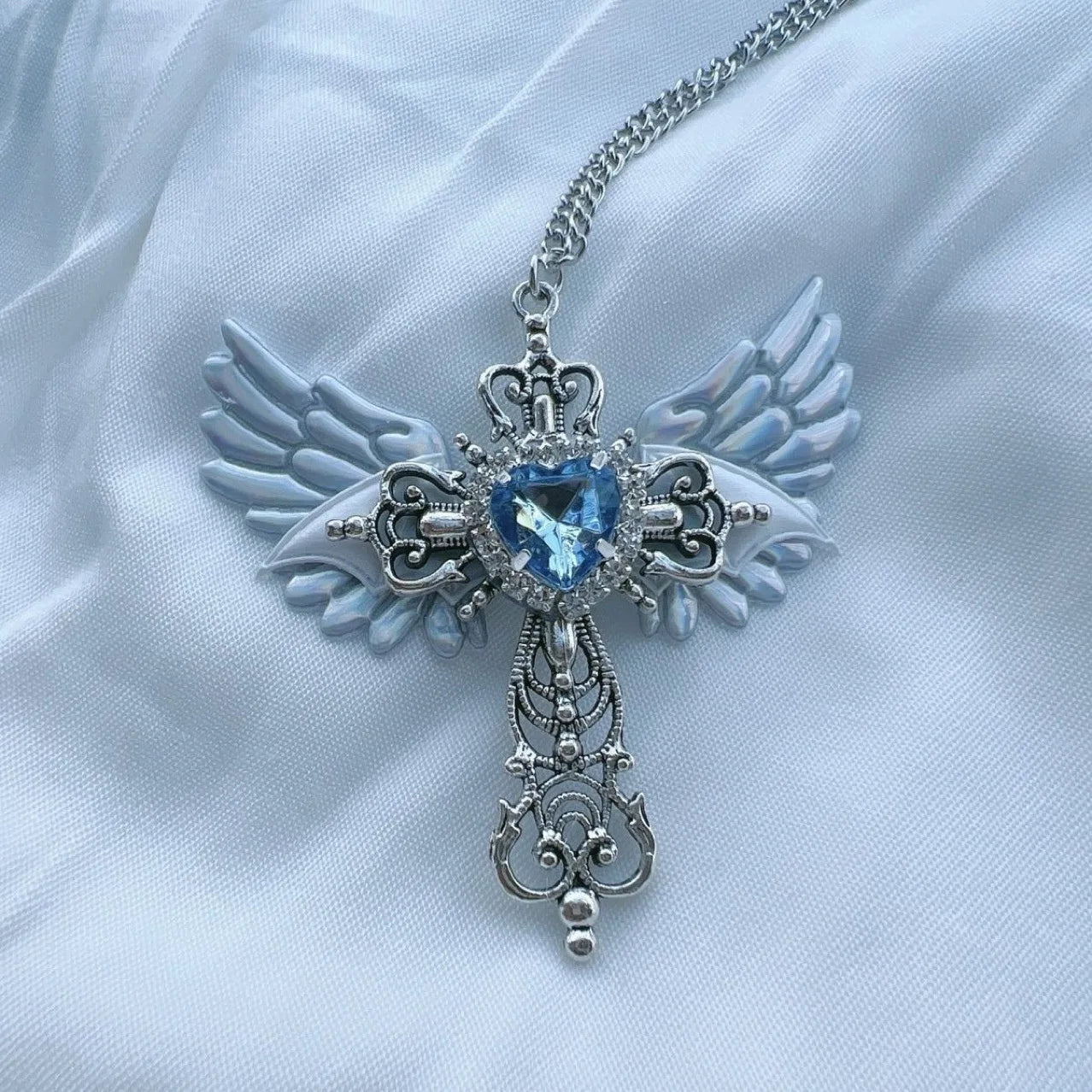 Nocturne Winged Cross Necklace