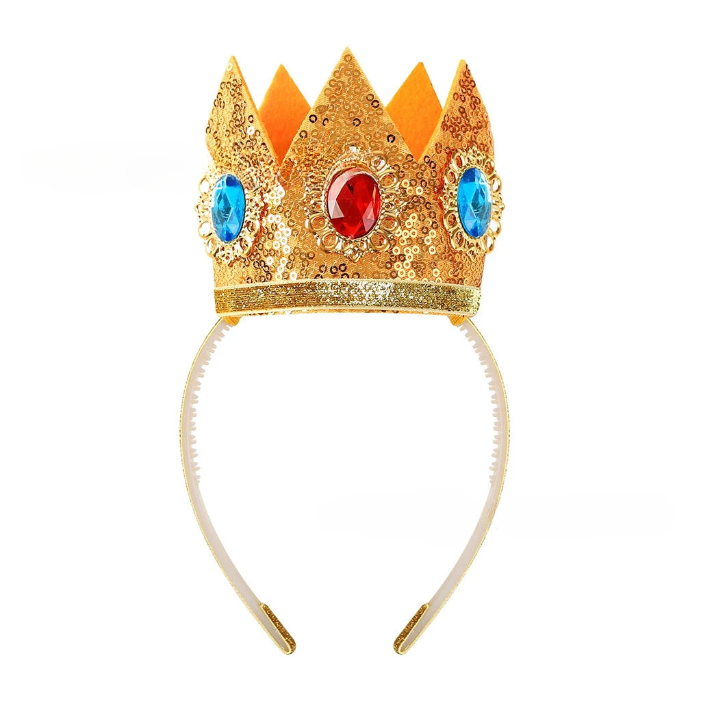 Princess Peach Cosplay Wig & Crown – Super Mario Blonde Hair Set