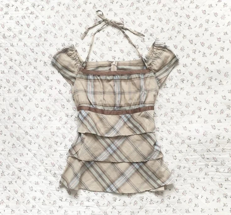 Meadow Plaid Ruffle Blouse