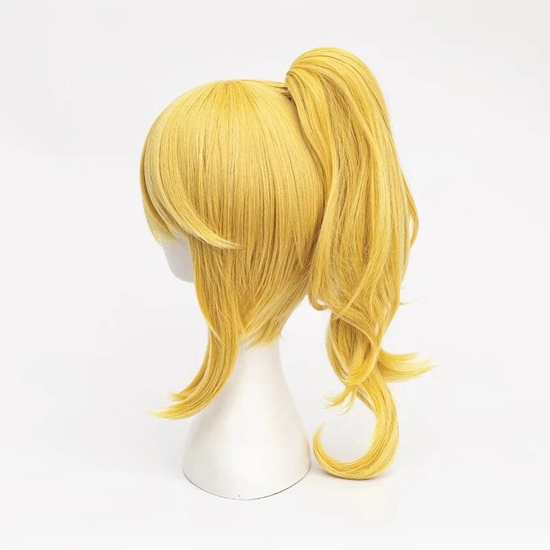 Blonde High Ponytail bowsette Cosplay Wig