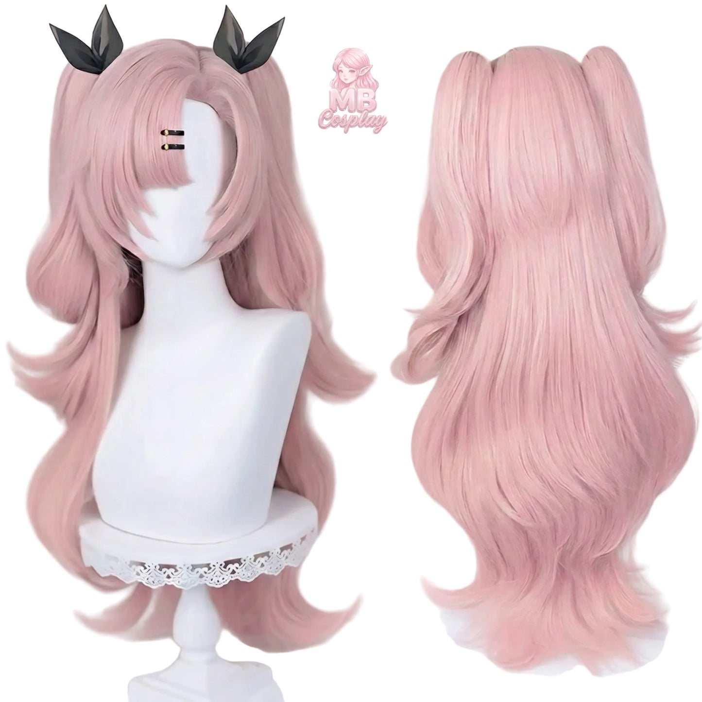 “80cm long pink Nicole Demara Zenless Zone Zero cosplay wig made from heat-resistant synthetic fibres