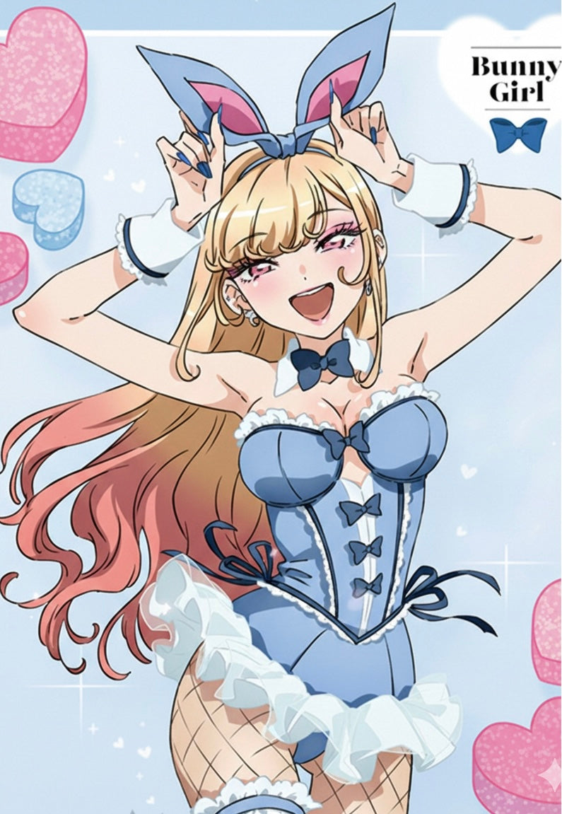 My Dress-Up Darling Kitagawa Marin Blue Bunny Girl Cosplay Costume| MBCosplay