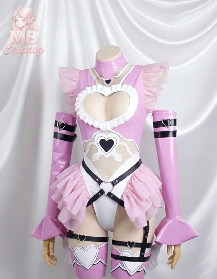 Anime NieR: Automata DOLL2B Cosplay Costume - Pink Heart Maid Edition