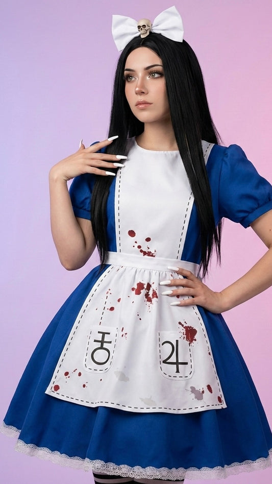 Alice Madness Returns Dark alice in Wonderland Cosplay & wig