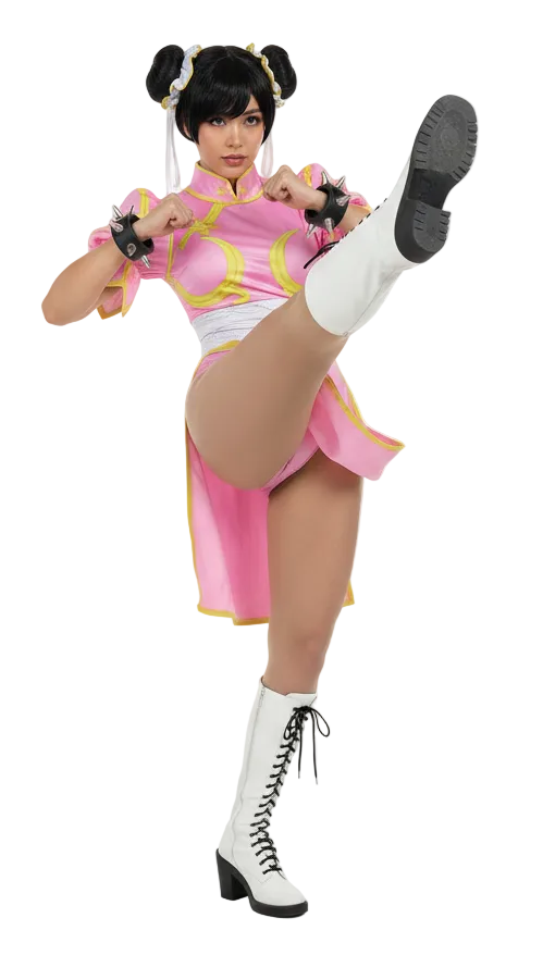 Chun-Li Pink Cosplay Bodysuit – Street Fighter Alt Color Costume