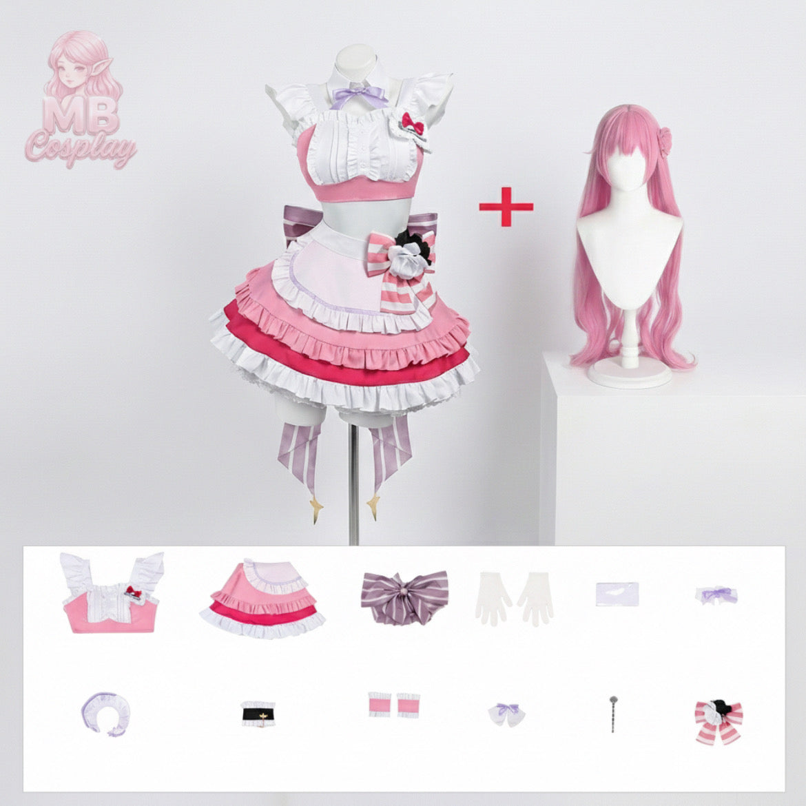 NIKKE: Goddess of Victory Dorothy Cosplay Costume - Pink cafe Maid Dress Uniform Full Set - MBCosplay