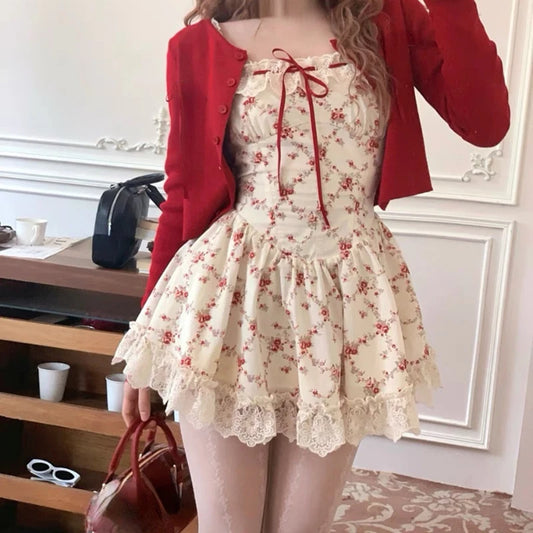 Sweet Floral Dress Set