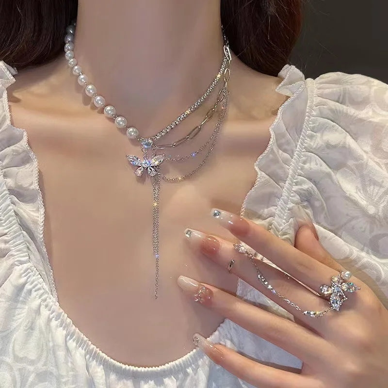 Ethereal pearl necklaces