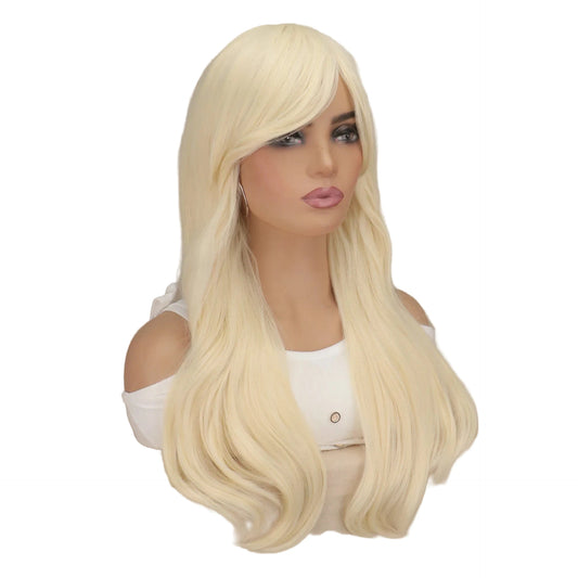 Rosalina Cosplay Wig – Long Wavy Platinum Blonde Hair