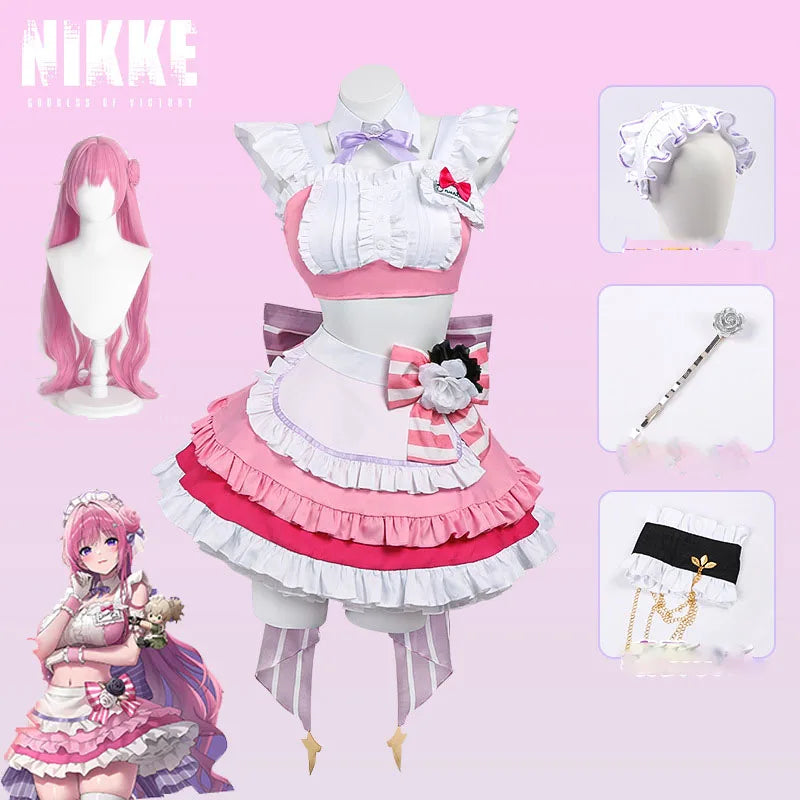 NIKKE: Goddess of Victory Dorothy Cosplay Costume - Pink cafe Maid Dress Uniform Full Set - MBCosplay