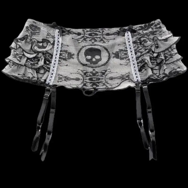 Gothic Skull Lace Garter Belt