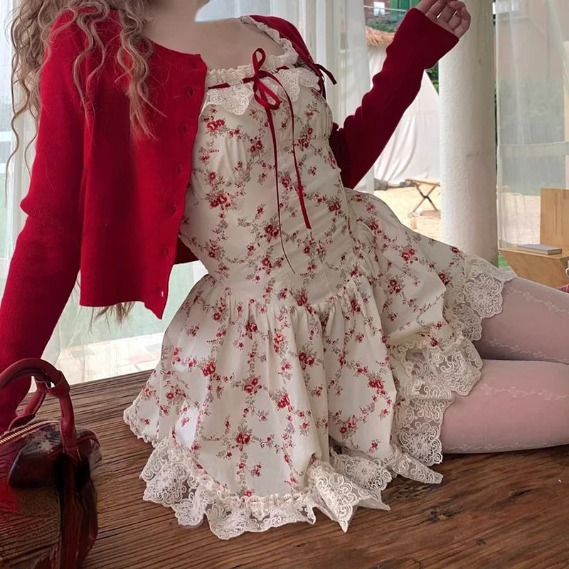Sweet Floral Dress Set