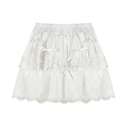 Coquette white ruffle skirt