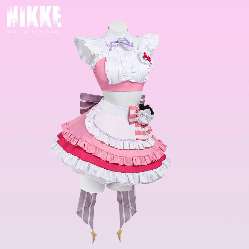 NIKKE: Goddess of Victory Dorothy Cosplay Costume - Pink cafe Maid Dress Uniform Full Set - MBCosplay