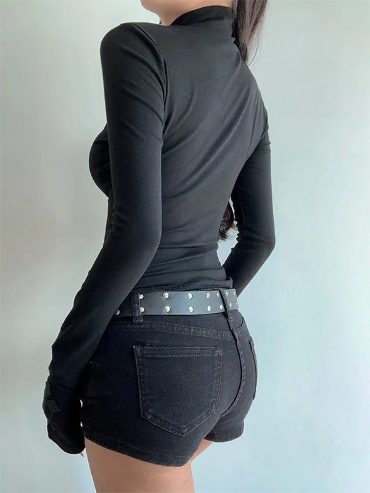 Turtleneck long sleeve Top holy cross Top