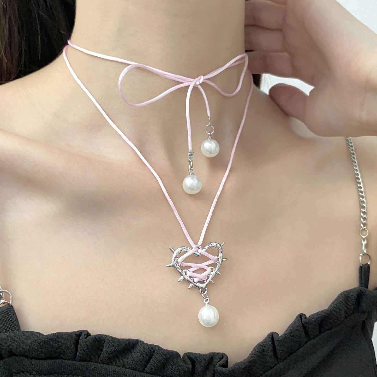 Ethereal pearl necklaces