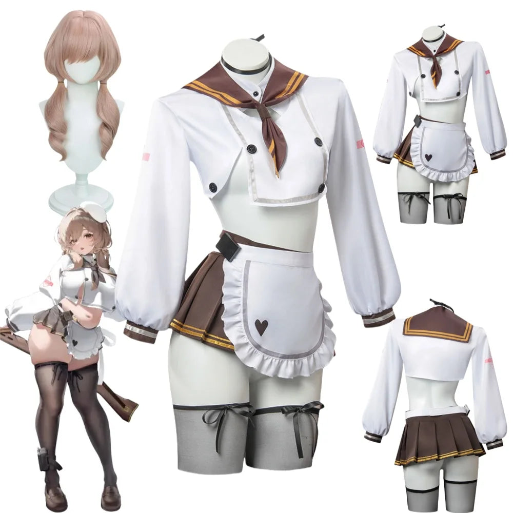 NIKKE: The Goddess of Victory Bready Cosplay Costume & Wig Set | Sweet JK Uniform & Maid Outfit