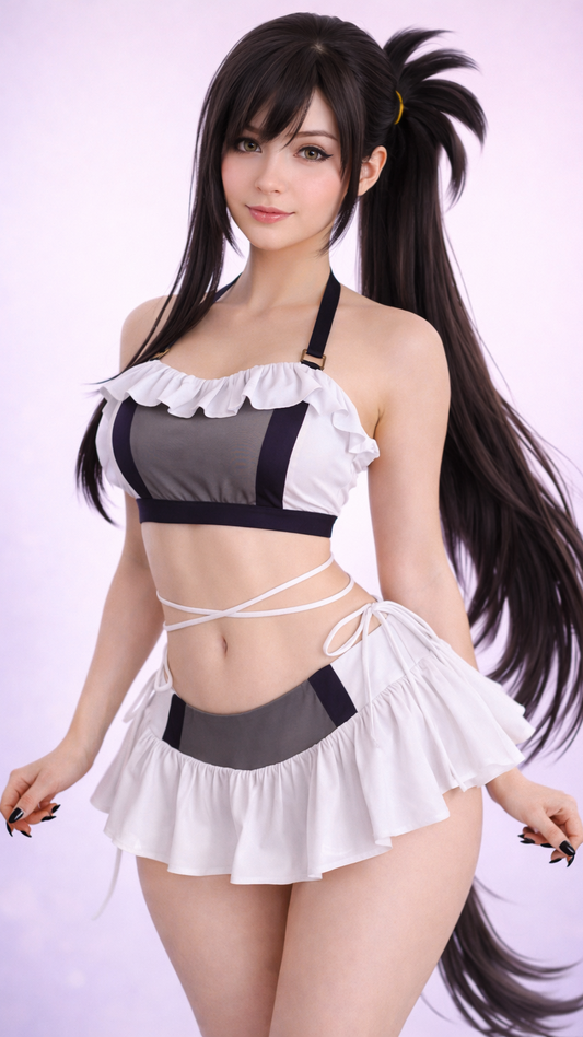 Tifa Lockhart Cosplay Swimsuit Set - Final Fantasy VII Rebirth Inspired Beachwear