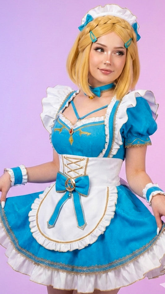 Zelda-Inspired Winter Princess Maid Cosplay Costume